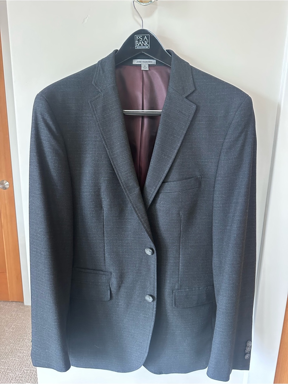 Johnston & Murphy Dark Charcoal Men's Two-Button Sport Coat